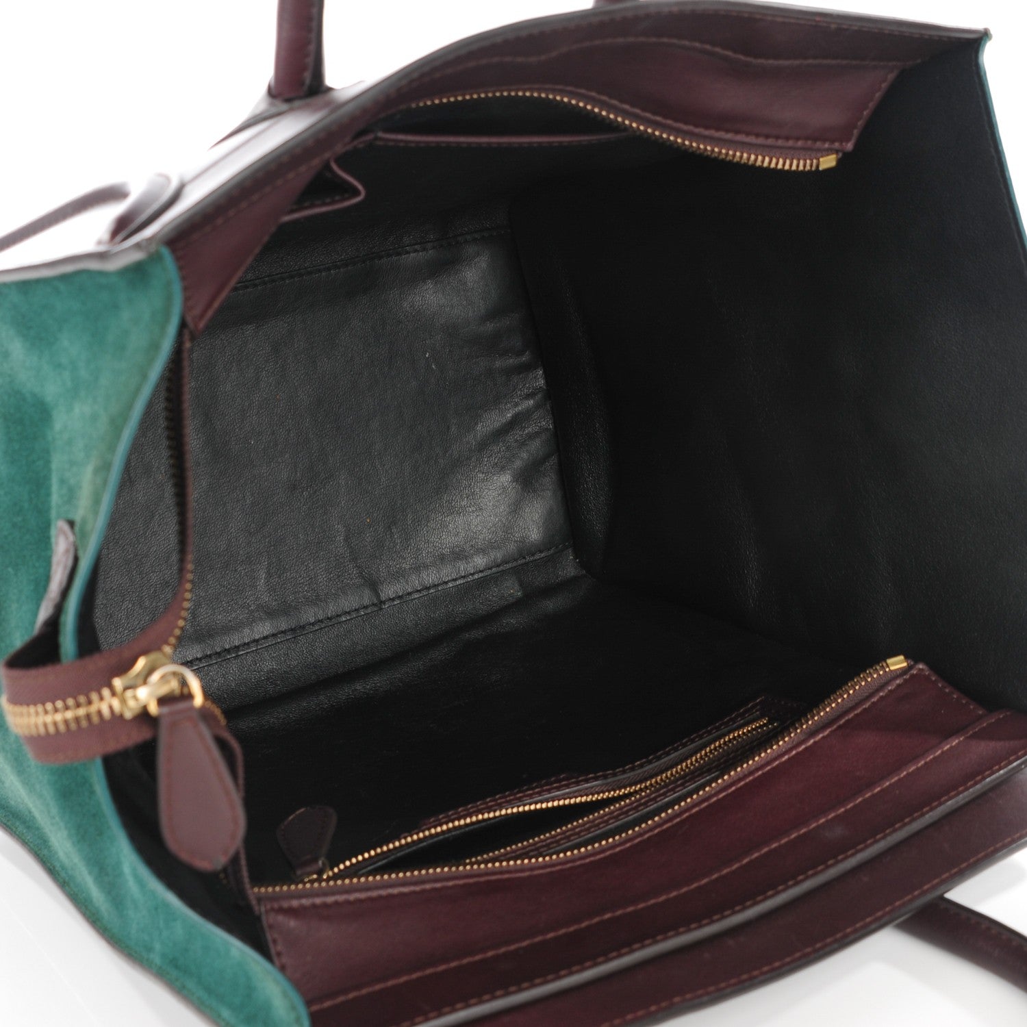 Celine Smooth Calfskin Suede Mini Tri-Color Luggage Burgundy 5 of 8