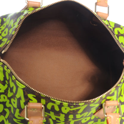 Louis Vuitton Monogram Graffiti Speedy 30 Green 5 of 8