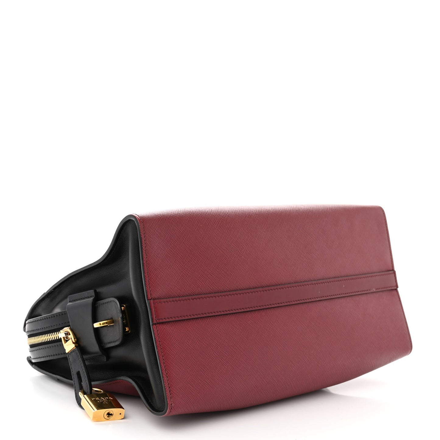 Saffiano City Calfskin Medium Esplanade Red Black