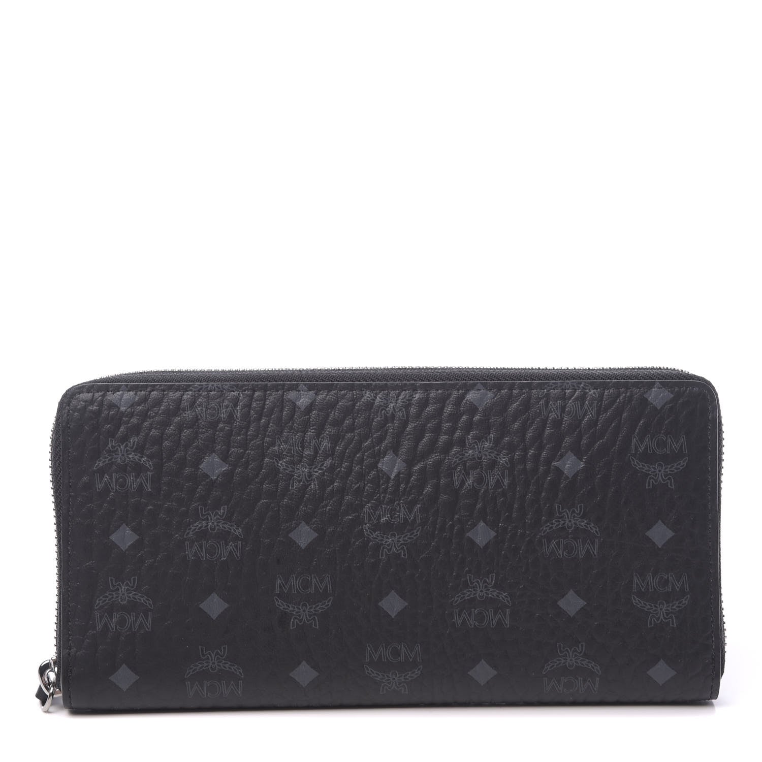 MCM Visetos Large Zip Around Wallet Black 1 of 8