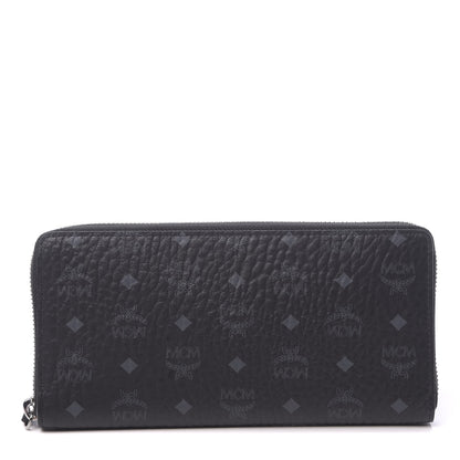 MCM Visetos Large Zip Around Wallet Black 1 of 8