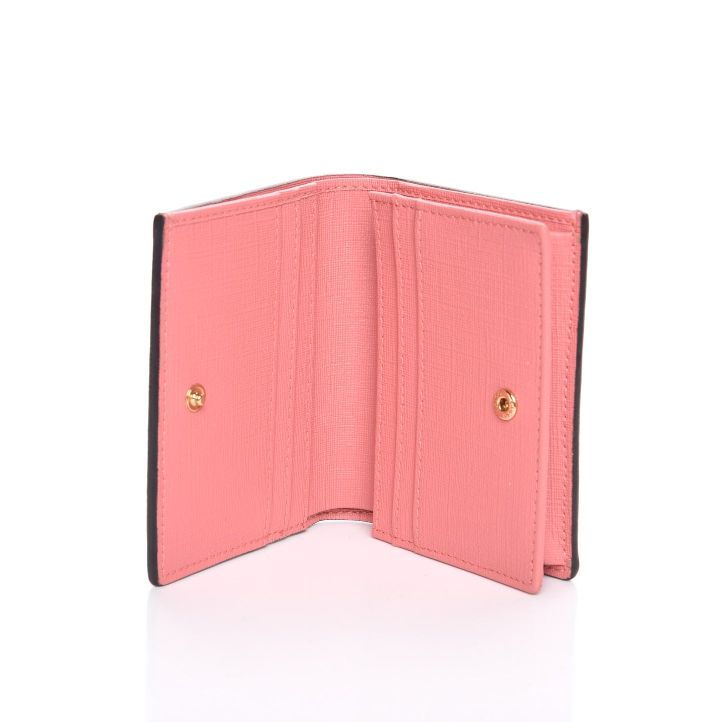 GG Supreme Monogram Face Embroidered Card Case Wallet Pink