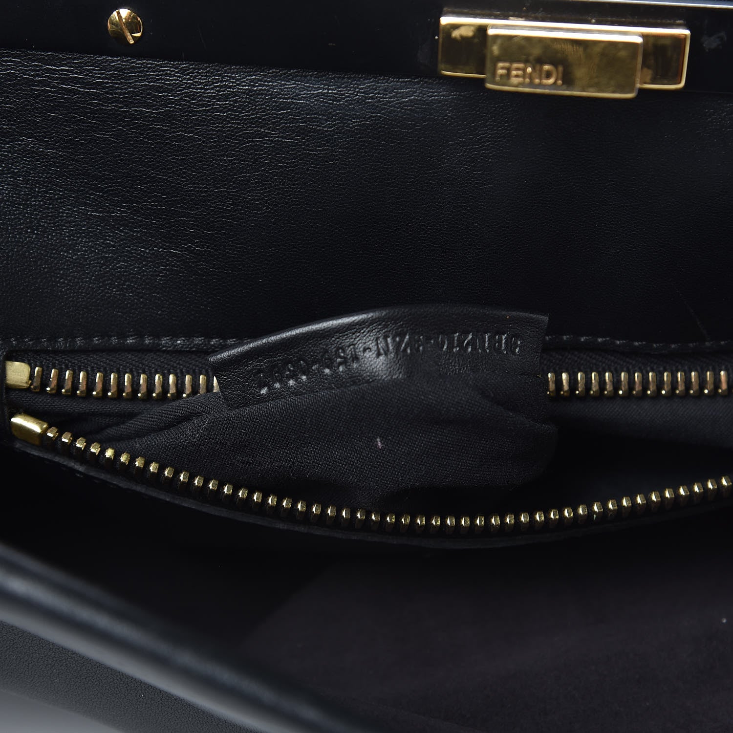 Fendi Vitello Seta Shiny Nappa Large Peekaboo Iconic Satchel Black 8 of 15