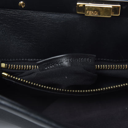Fendi Vitello Seta Shiny Nappa Large Peekaboo Iconic Satchel Black 8 of 15