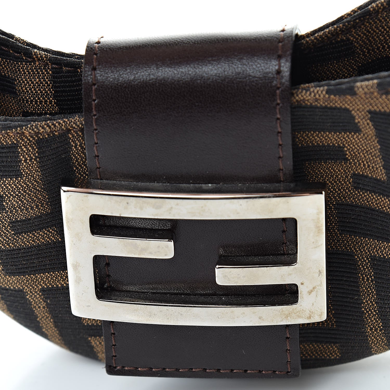 Fendi Zucca Mini Half Moon Baguette Tobacco 8 of 8