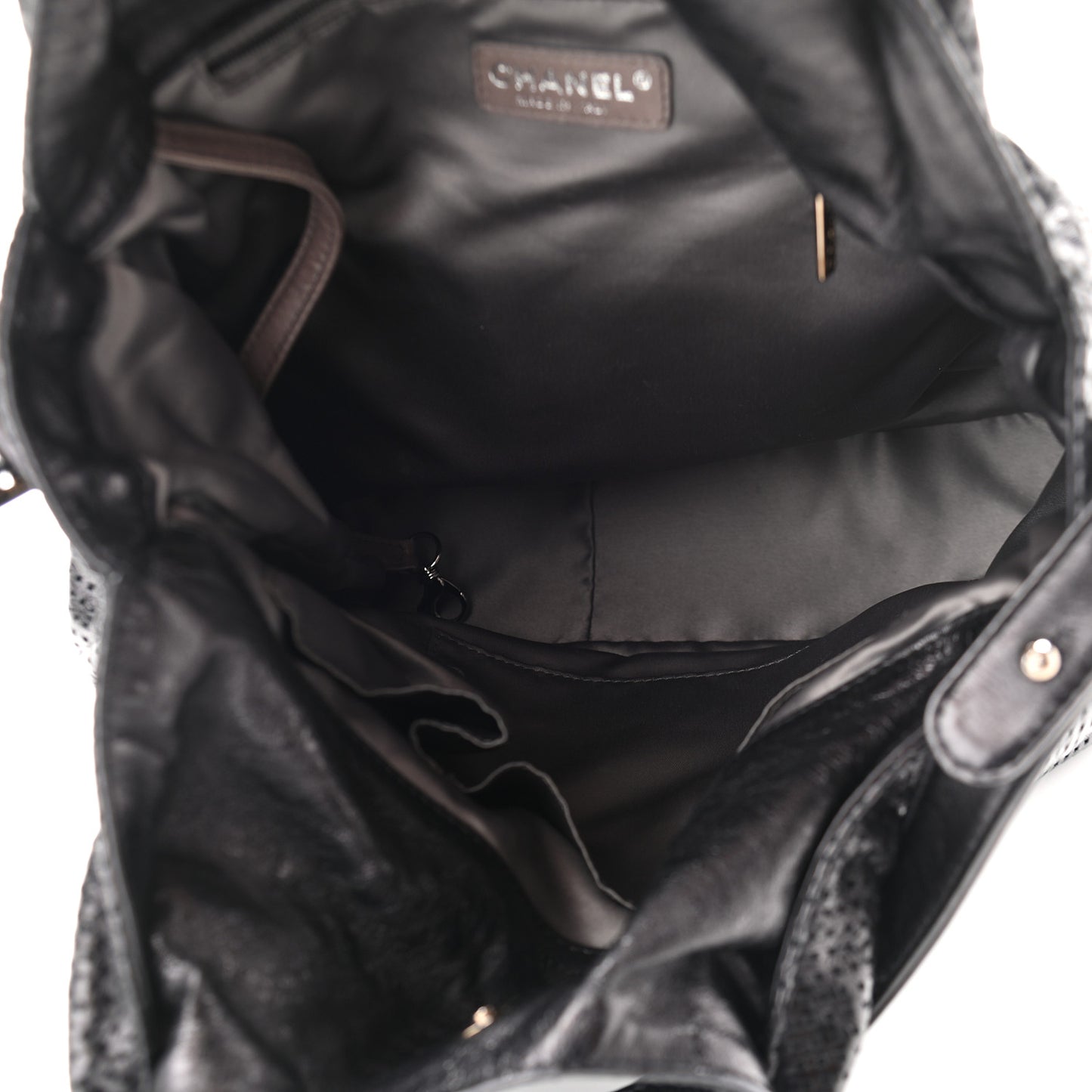 Glazed Calfskin Perforated Medium Rodeo Drive Tote Black