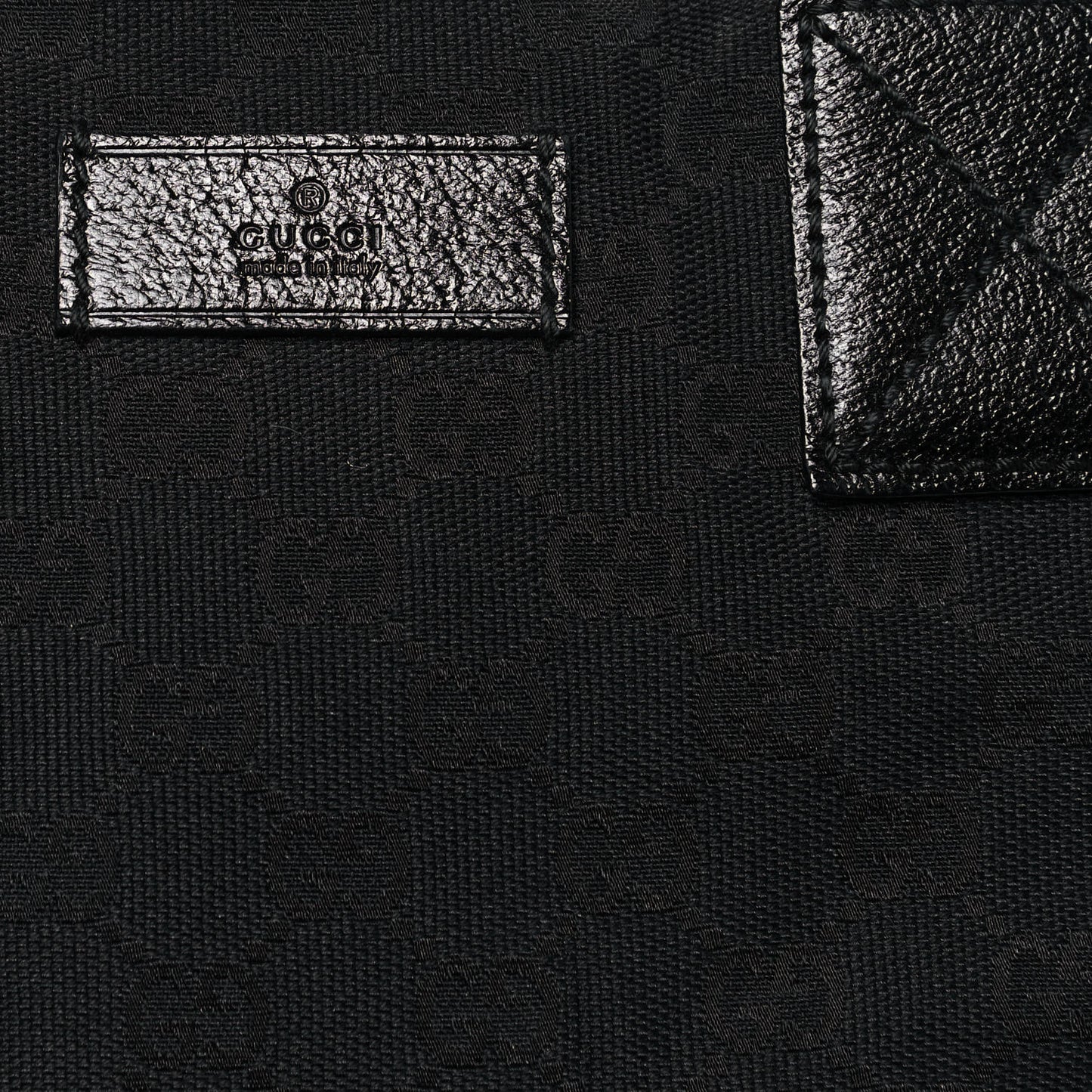 GG Monogram Medium Web Handle Bucket Tote Black