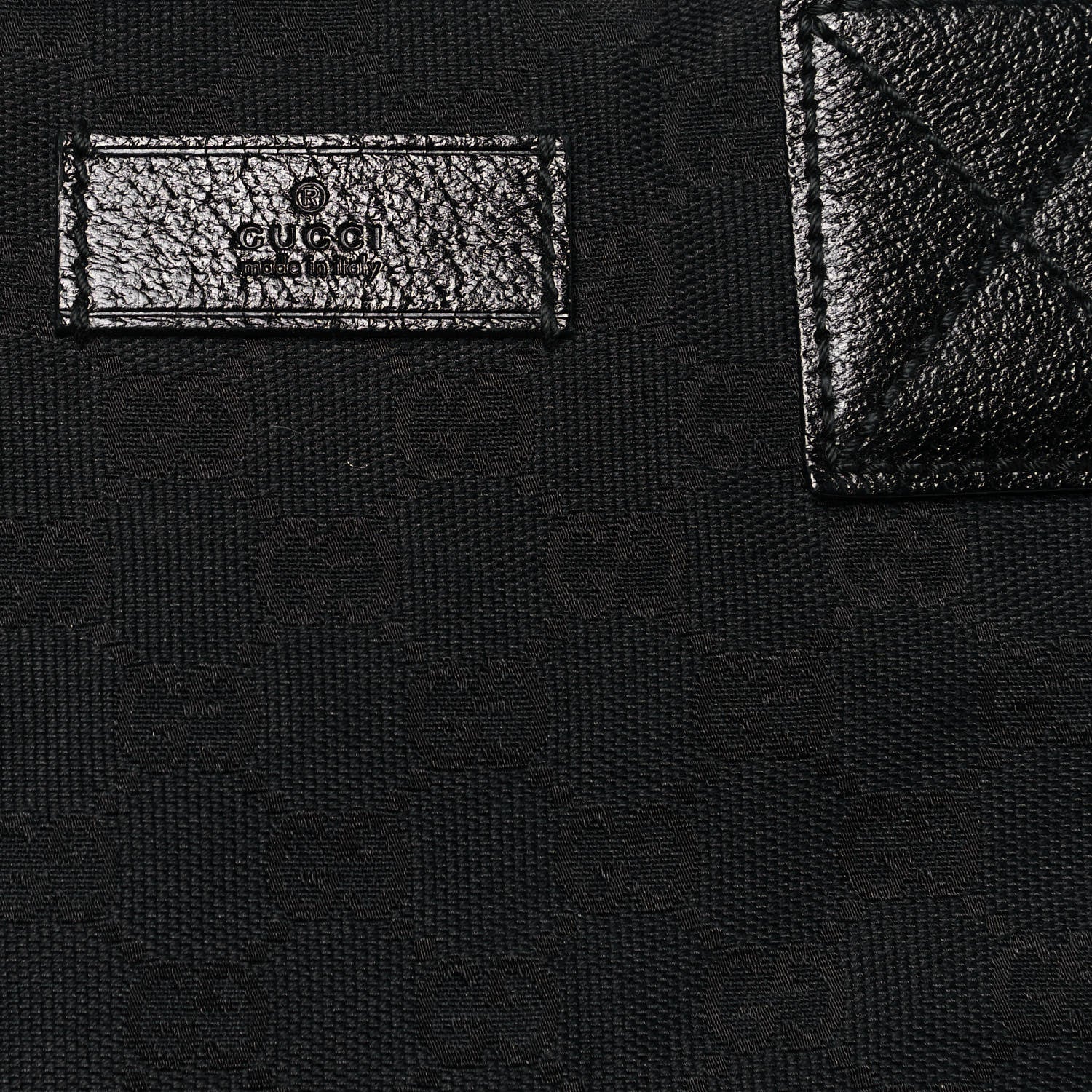 Gucci GG Monogram Medium Web Handle Bucket Tote Black 8 of 14