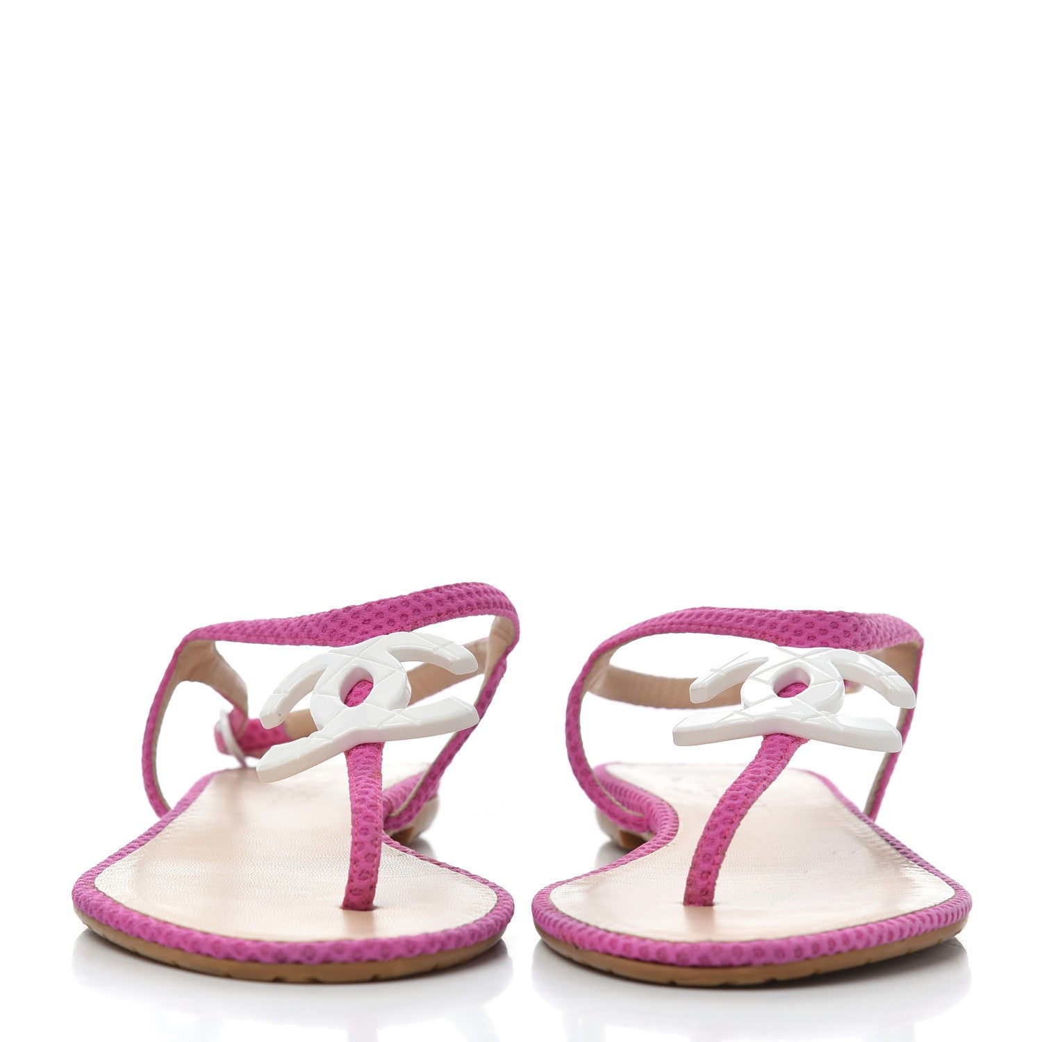 Chanel Mesh CC Thong Sandals 41 Fuchsia 2 of 13