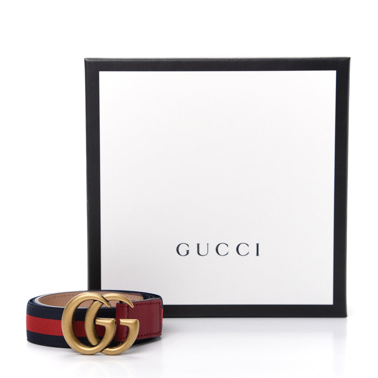 Calfskin Nylon Double G Web Kids Belt L Red