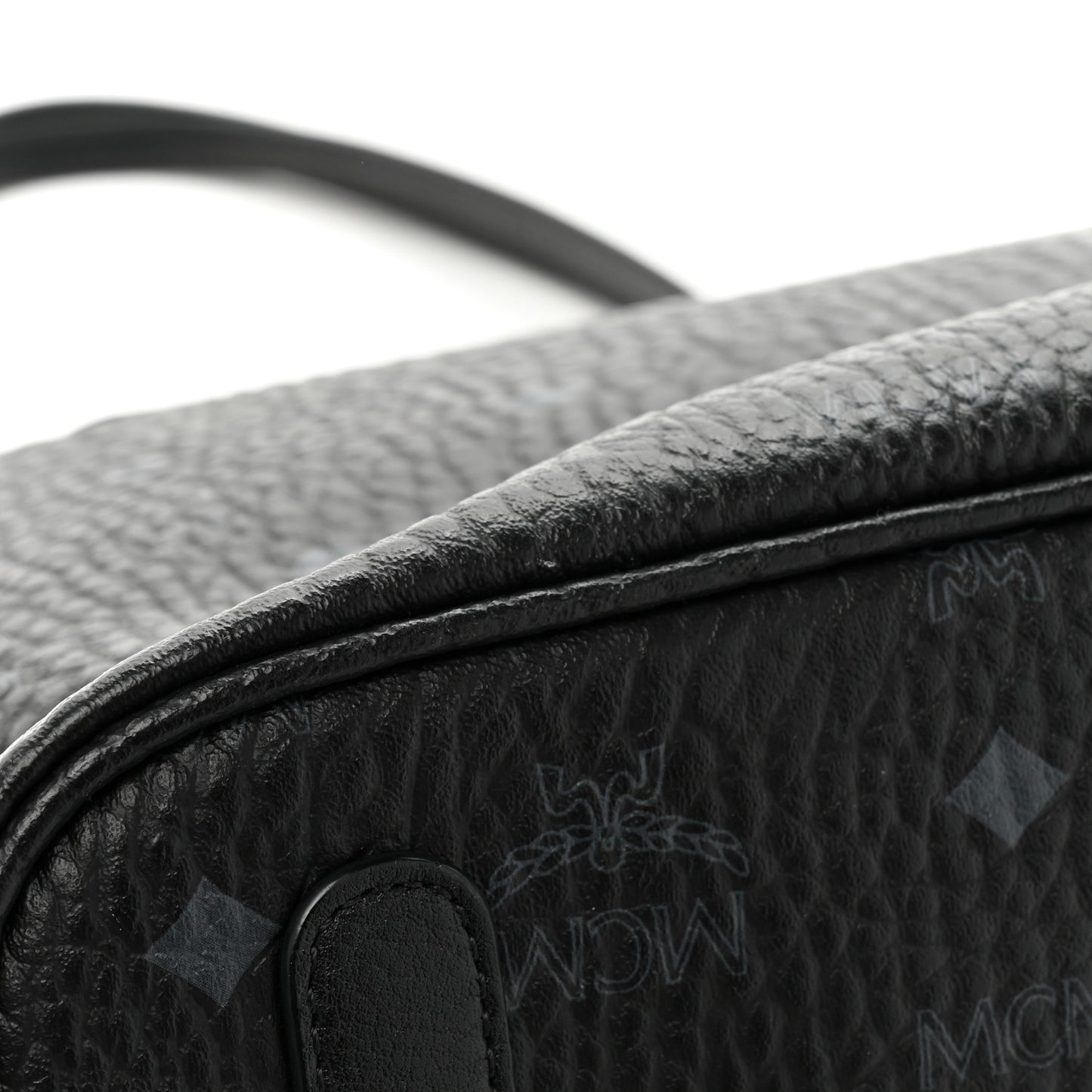 Grained Calfskin Visetos Medium Liz Reversible Shopper Tote Black