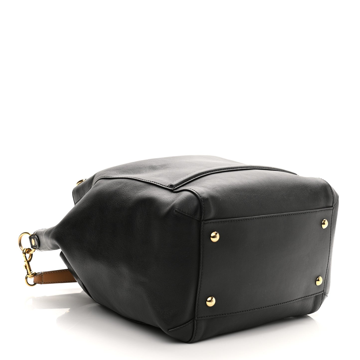 Vitello Grace King Karligraphy Chain Bucket Bag Black Bisquit
