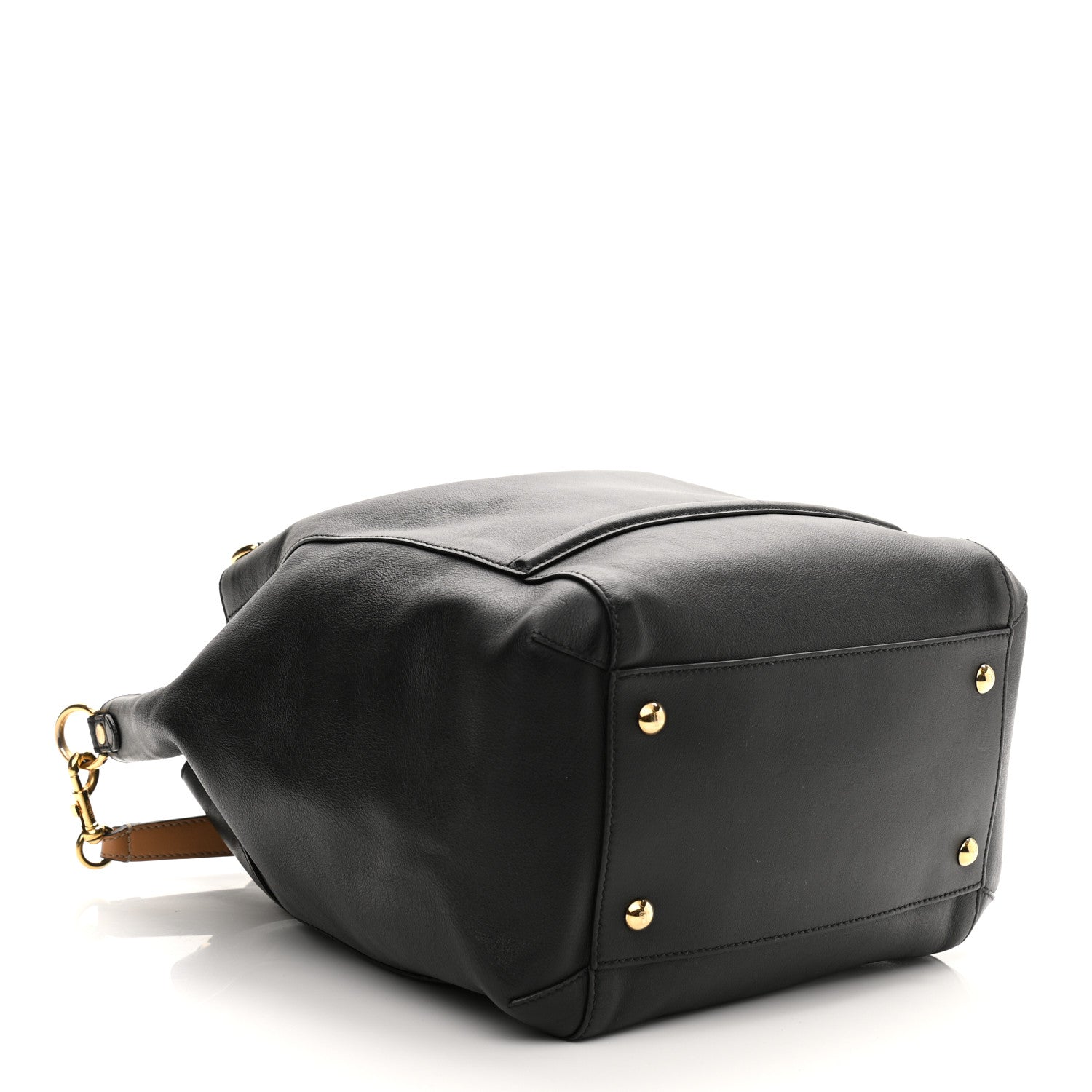 Fendi Vitello Grace King Karligraphy Chain Bucket Bag Black Bisquit 4 of 12