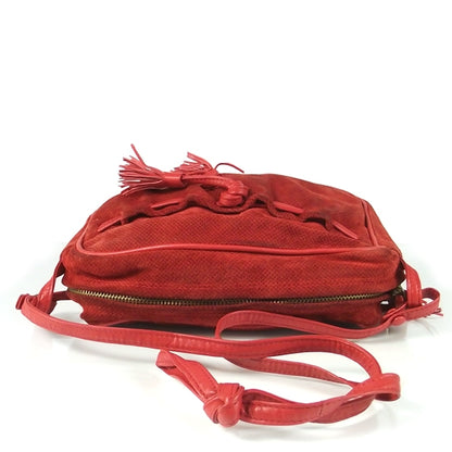 Bottega Veneta Vintage Suede Tassel Bag Red 4 of 9