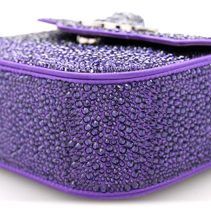 Versace Satin Crystal Studded Mini La Medusa Bag Purple 10 of 11