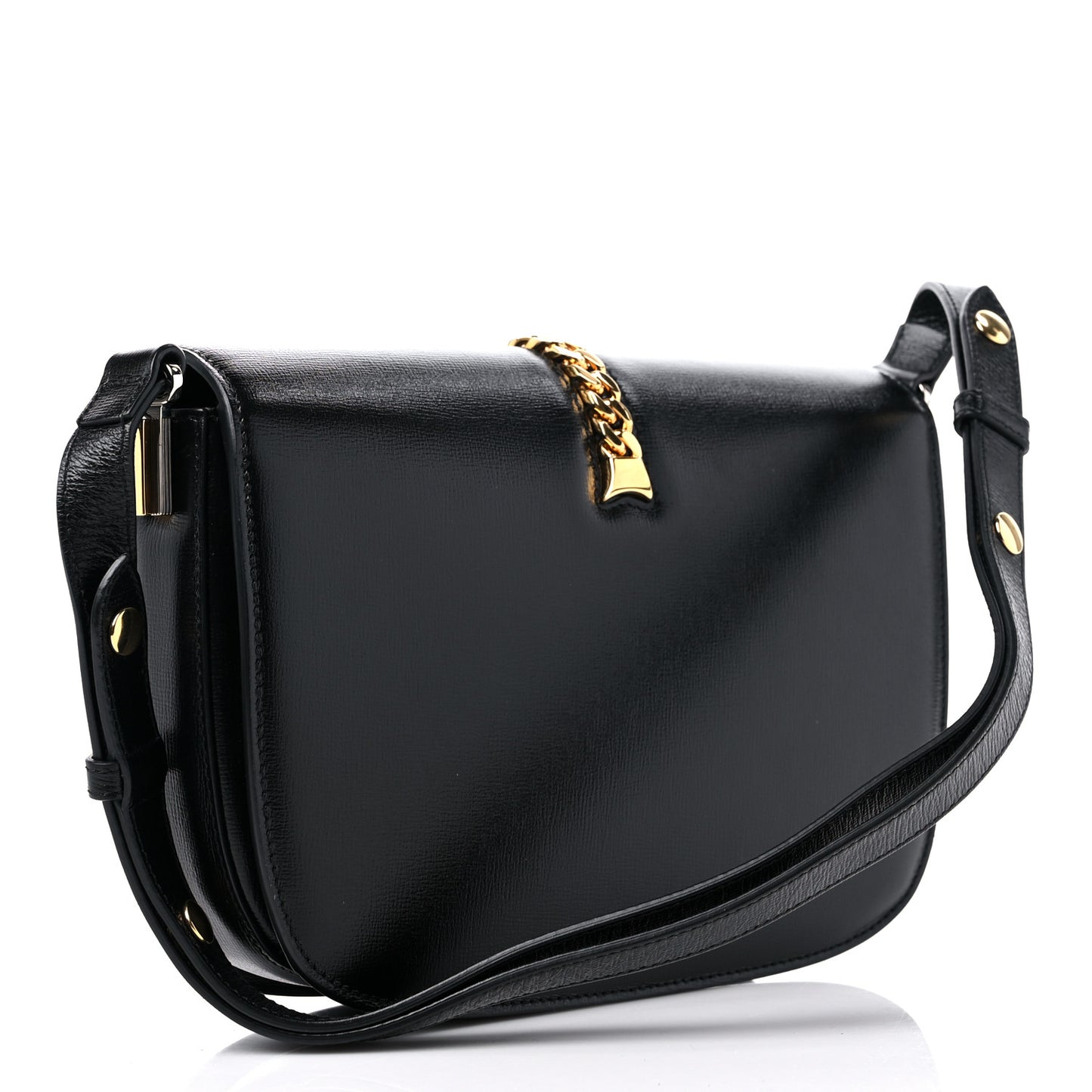 Azalea Calfskin Small Sylvie 1969 Flap Messenger Bag Black
