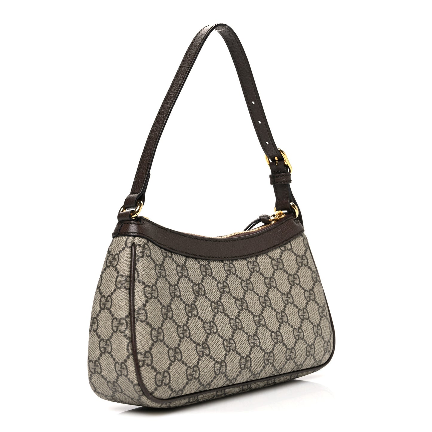 GG Supreme Monogram Textured Dollar Calfskin Small Ophidia Hobo Beige Ebony New Acero