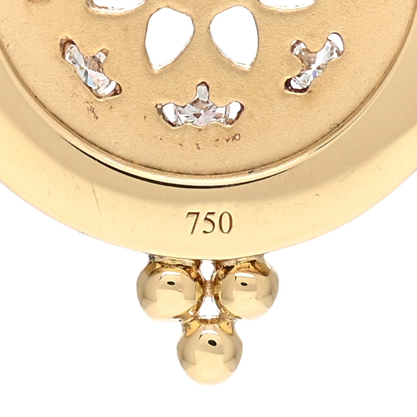 18K Yellow Gold Diamond Mandala Cutout Pendant