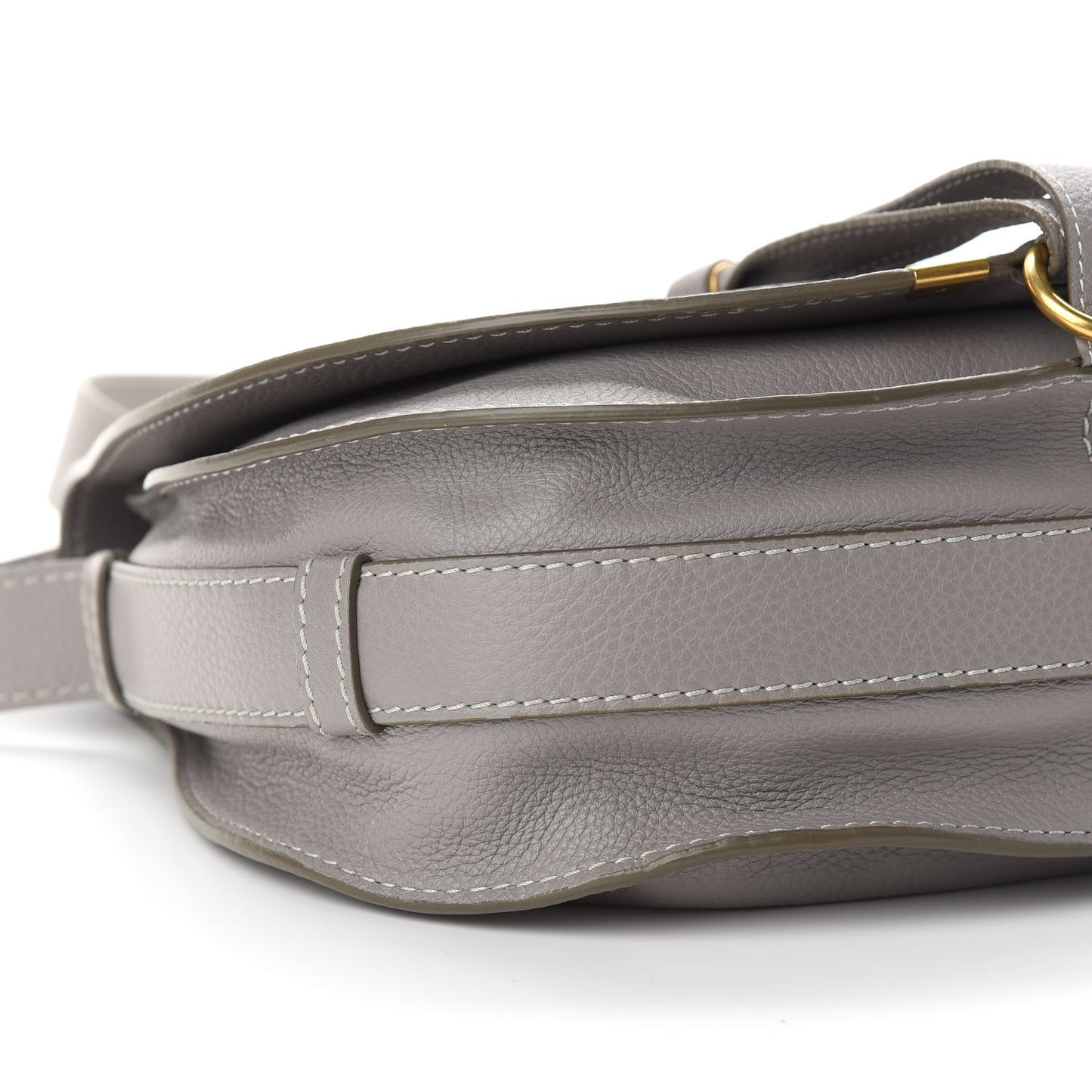 Calfskin Medium Marcie Round Crossbody Bag Cashmere Grey