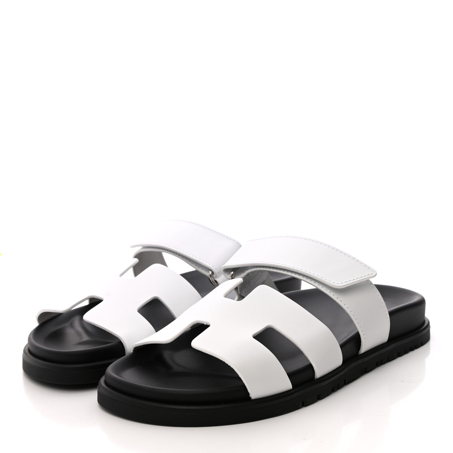 Hermes Calfskin Womens Chypre Sandals 37 White 3 of 9
