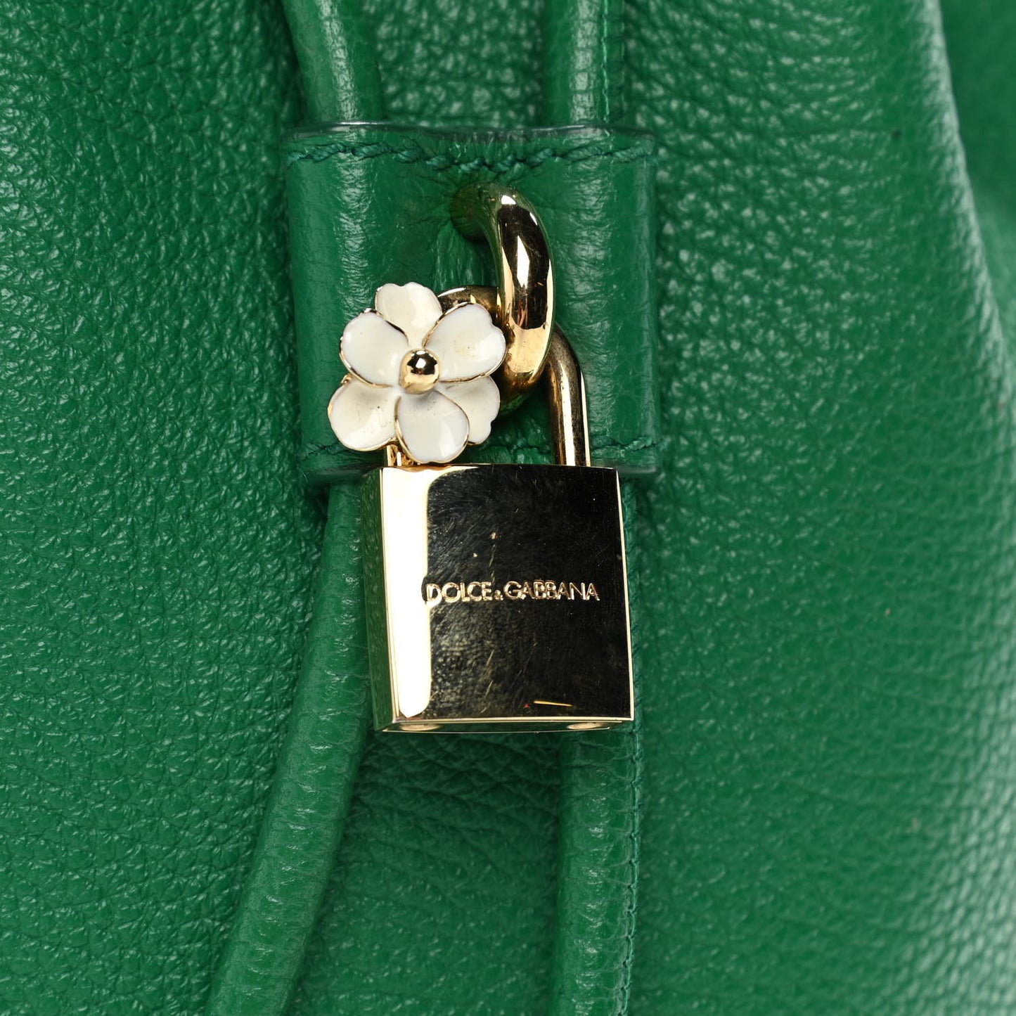 Drummed Calfskin Claudia Drawstring Bucket Shoulder Bag Green