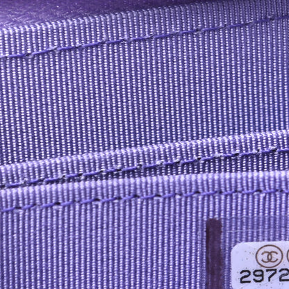 Chanel Caviar Quilted Zip Around Coin Purse Wallet Purple 8 of 9