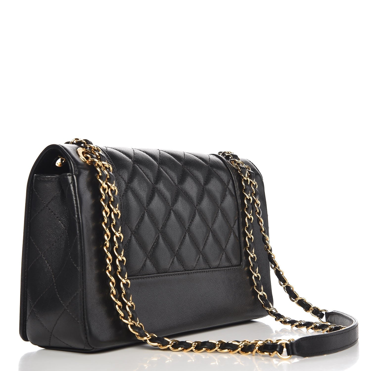 Chanel Sheepskin Quilted Vintage Mademoiselle Flap Black 3 of 8