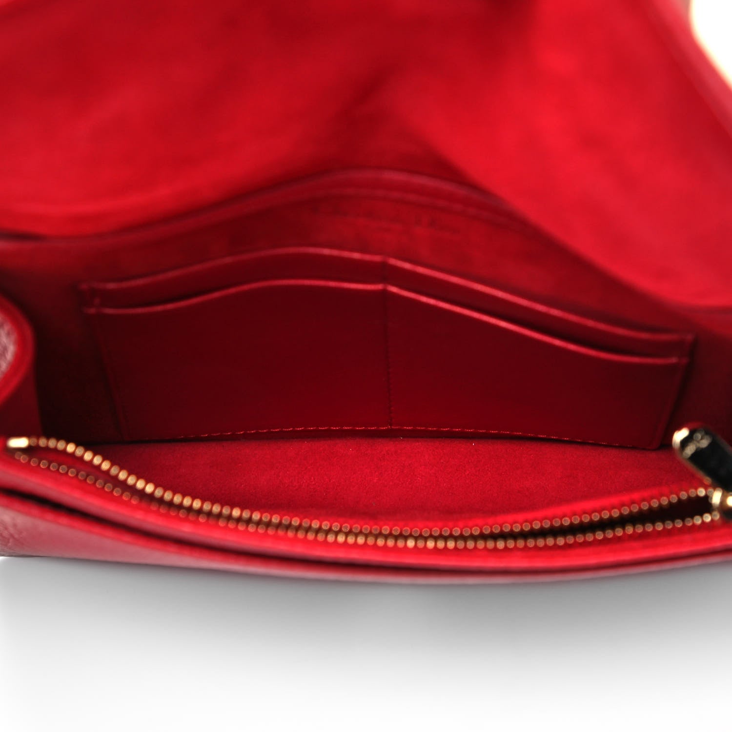 Christian Dior Grained Calfskin Diorama Wallet on Chain Pouch Rouge Vif 7 of 9