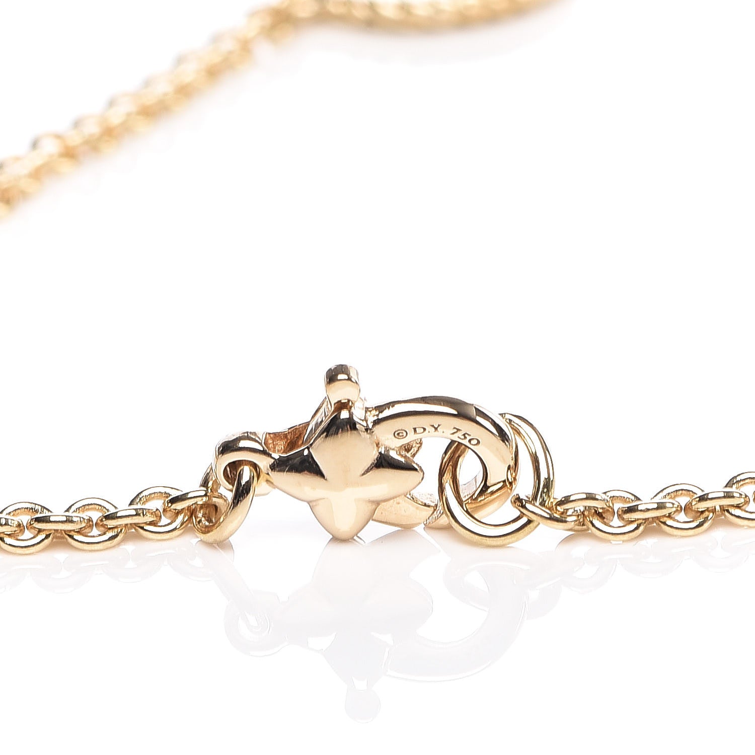David Yurman 18K Yellow Gold Diamond Blue Sapphire Cable Collectibles Evil Eye Bracelet 5 of 6