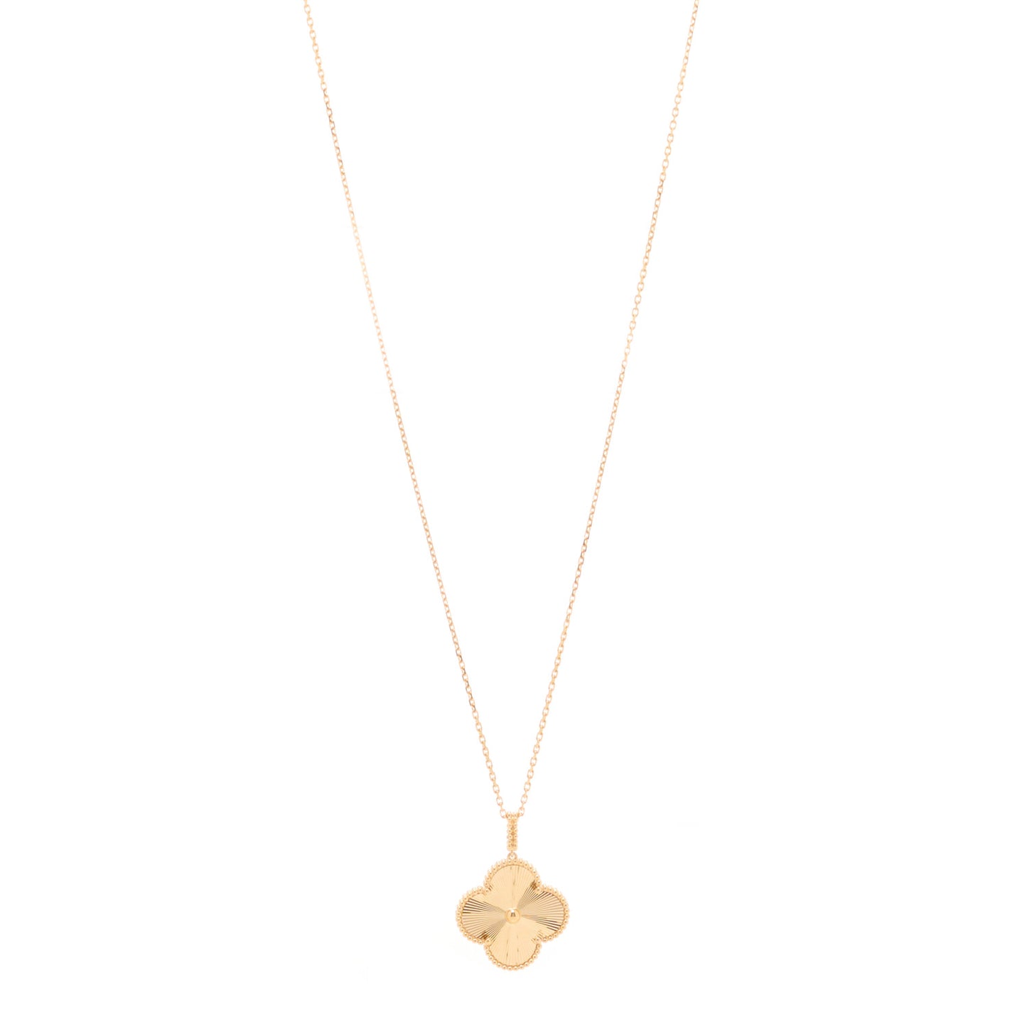18K Yellow Gold Guilloche Magic Alhambra Long Necklace