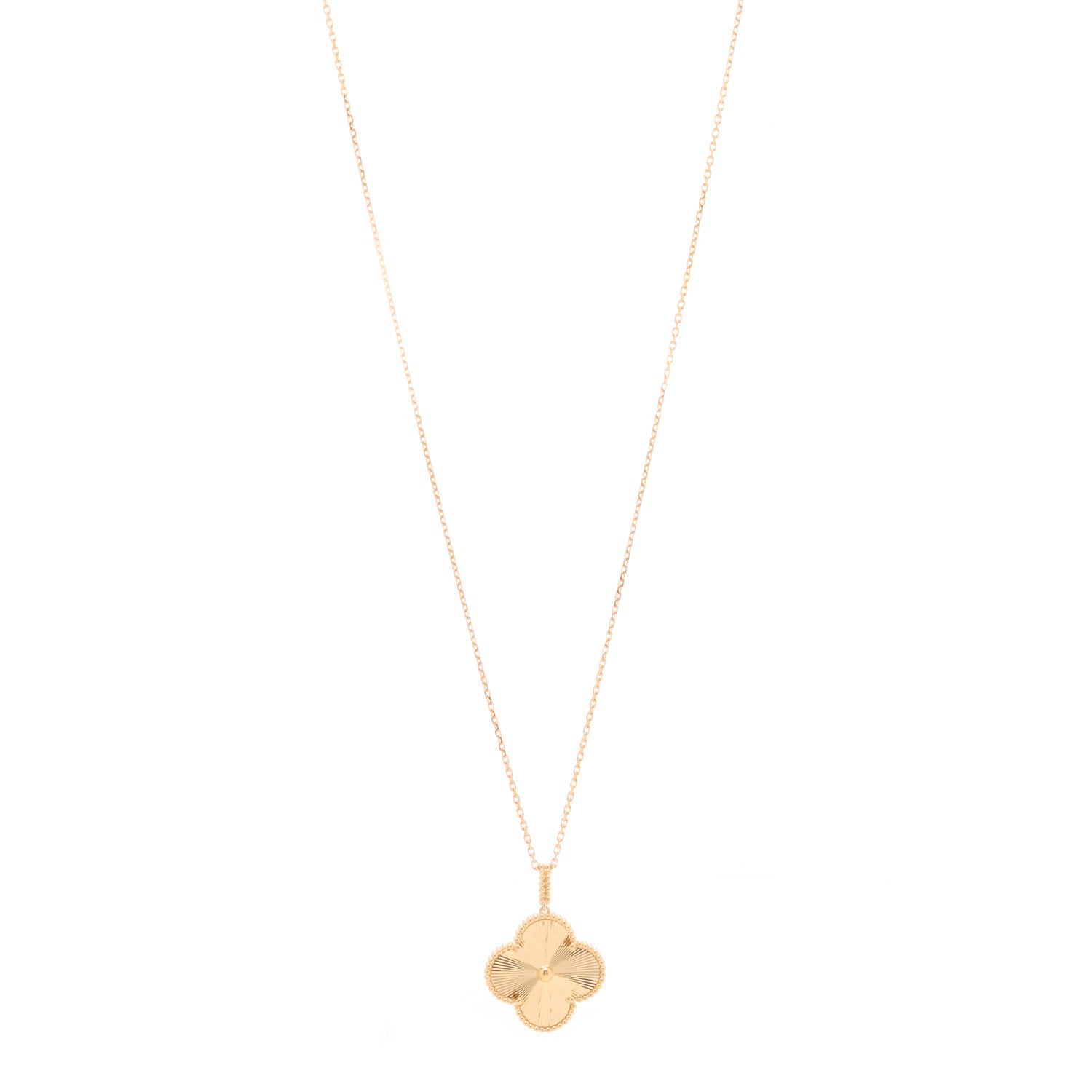 Van Cleef & Arpels 18K Yellow Gold Guilloche Magic Alhambra Long Necklace 1 of 3