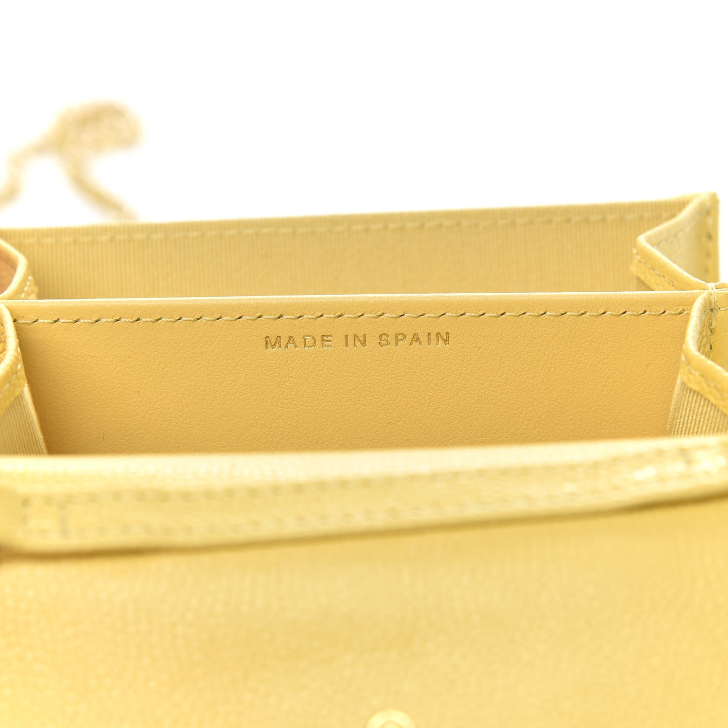 Chanel Caviar Quilted Flap Card Holder On Chain Yellow 7 of 9