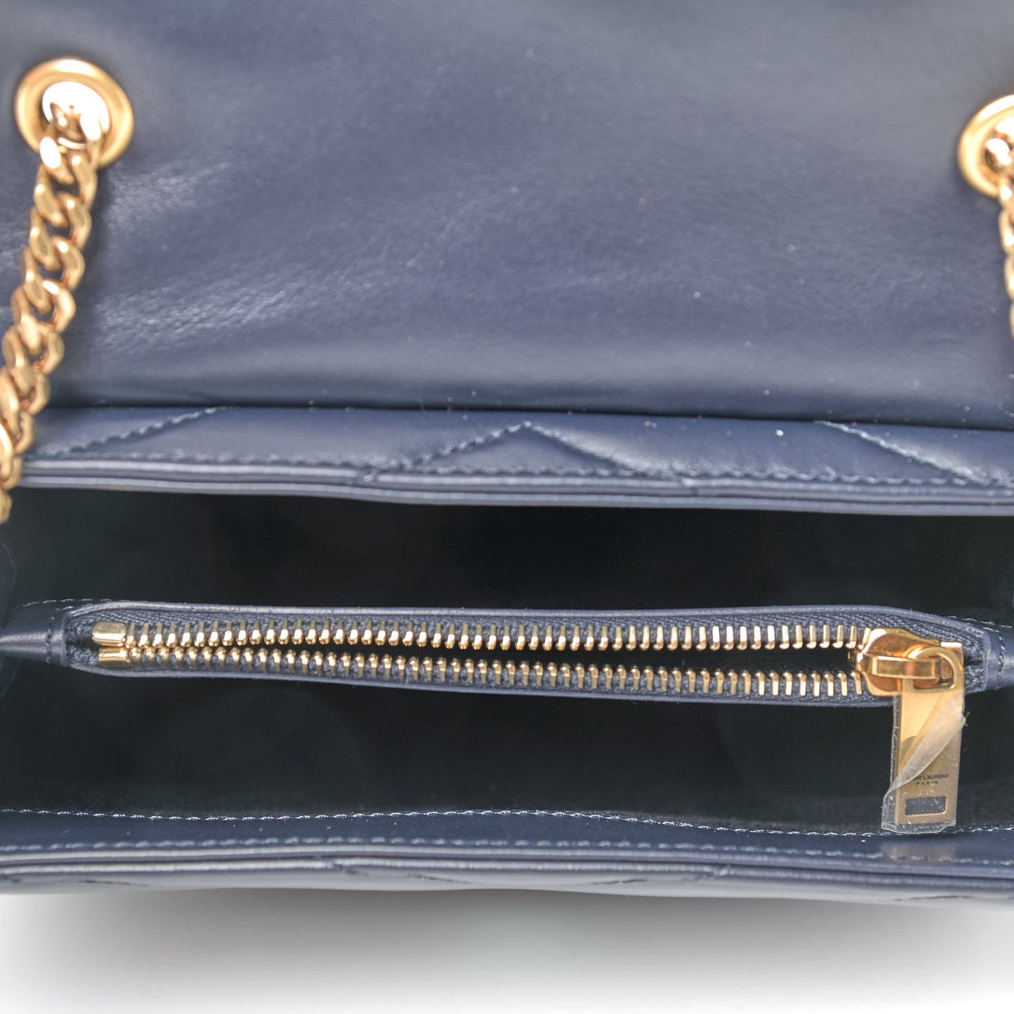 Calfskin Y Quilted Monogram Small Loulou Chain Satchel Marine