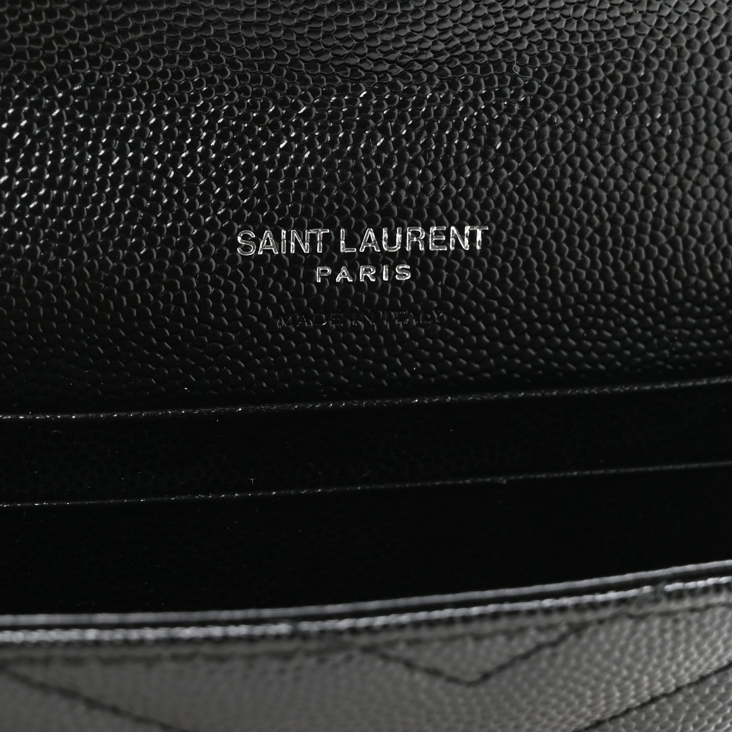 Grain De Poudre Matelasse Chevron Small Monogram Envelope Wallet Black
