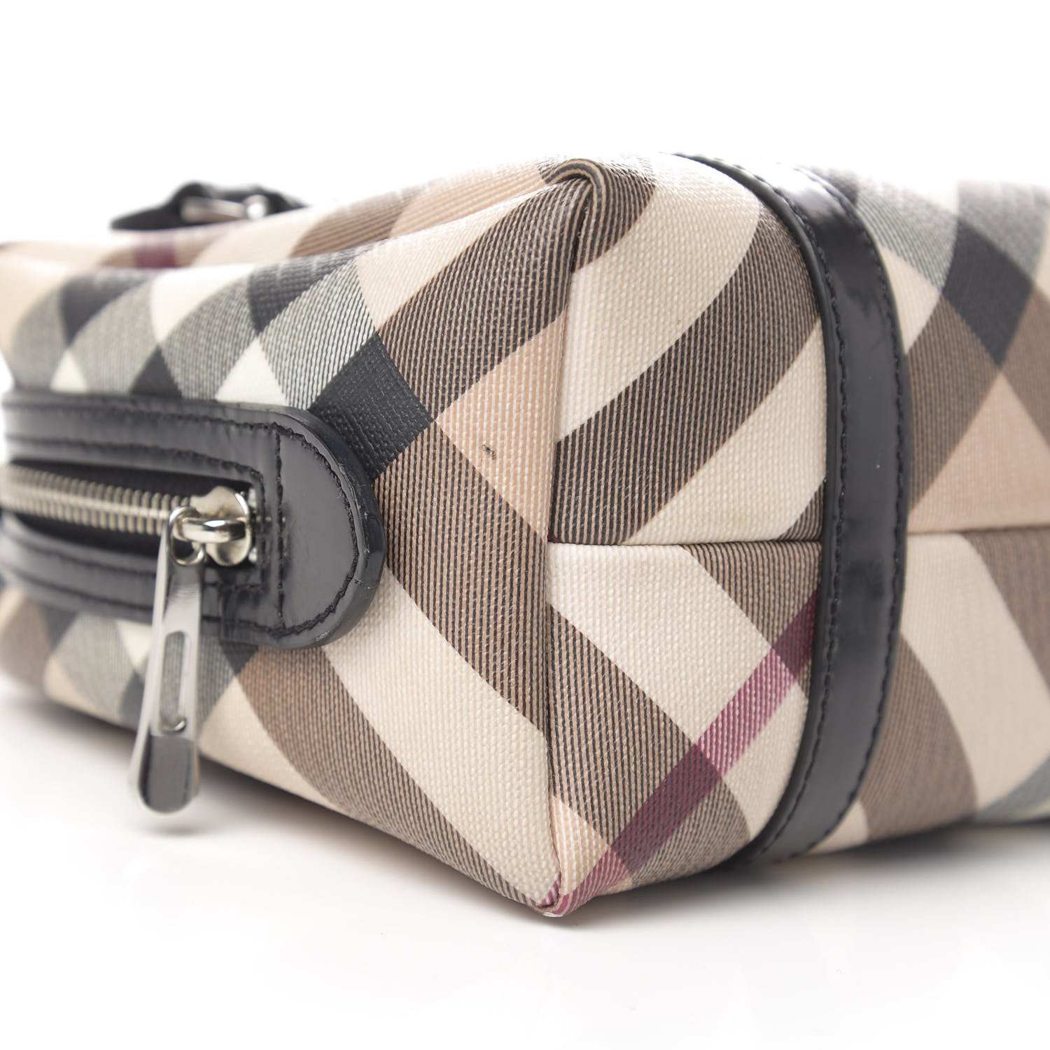 Burberry Patent Trim Nova Check Tote Black 13 of 16
