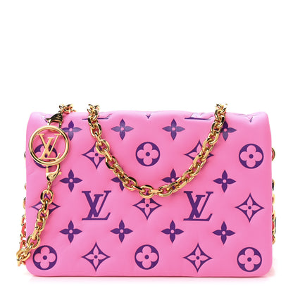 Louis Vuitton Lambskin Embossed Monogram Vuittamins Pochette Coussin Rose Violet 1 of 6