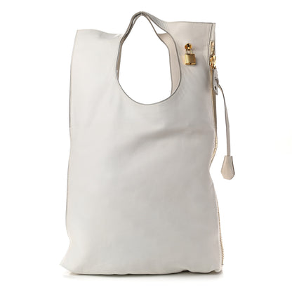 Tom Ford Ramskin Small Alix Padlock Zip Shoulder Bag White 3 of 9