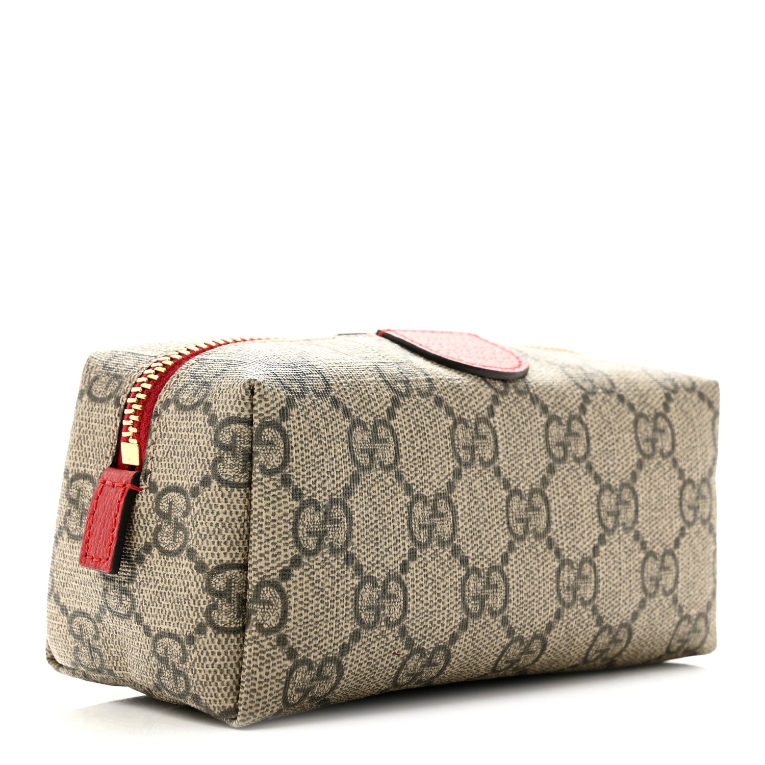 Gucci Soft GG Supreme Monogram Calfskin Small Ophidia Cosmetic Case Beige Ebony Hibiscus Red 3 of 8