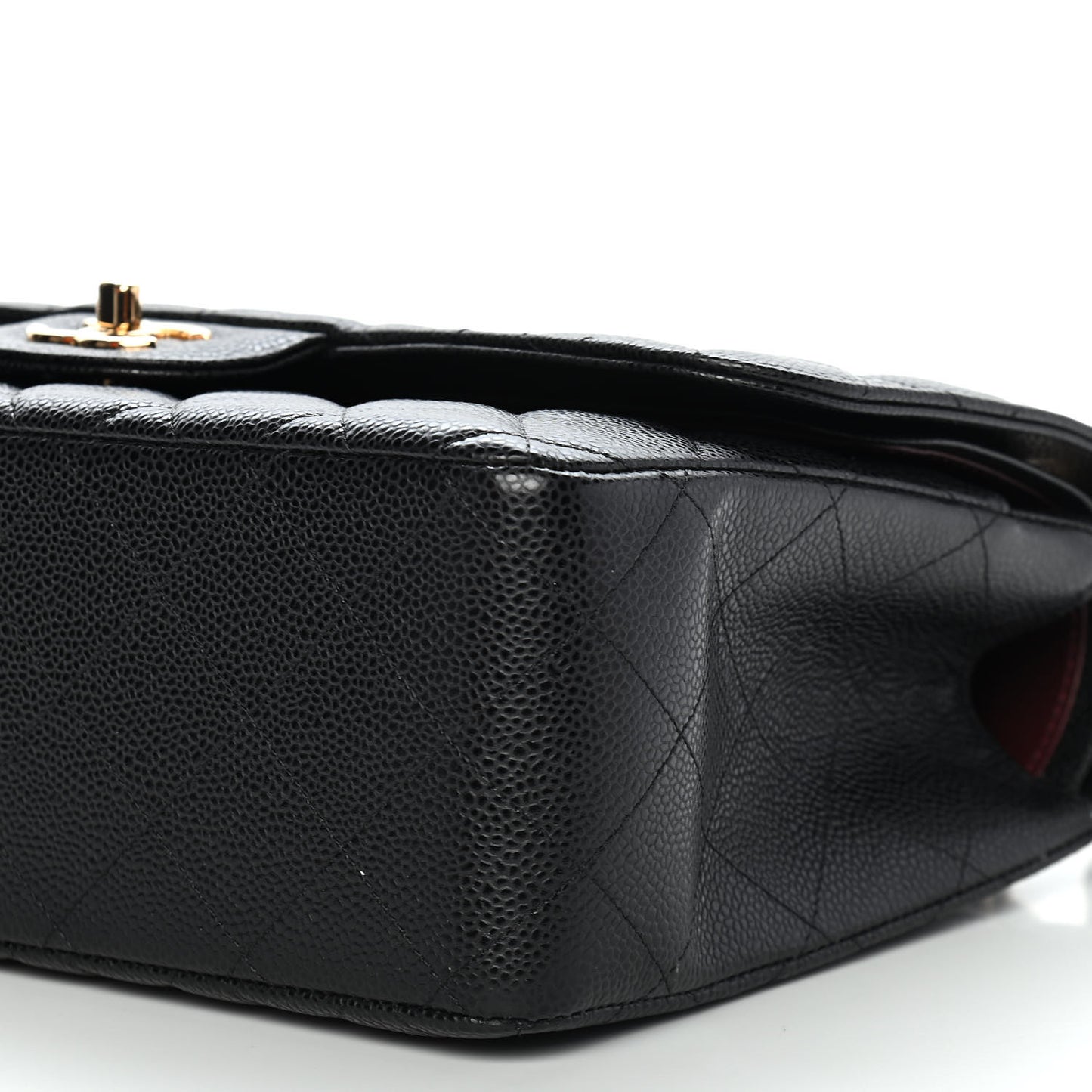 Caviar Quilted Jumbo Double Flap Black