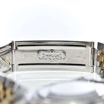 Rolex Stainless Steel 18K Yellow Gold Diamond 36mm Oyster Perpetual Datejust Watch Black 16013 6 of 7