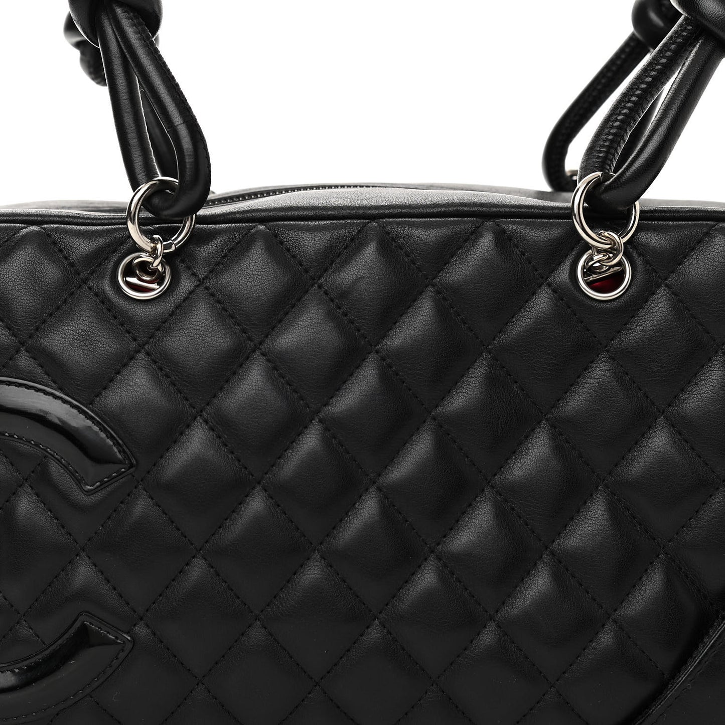 Calfskin Quilted Large Cambon Bowler Black