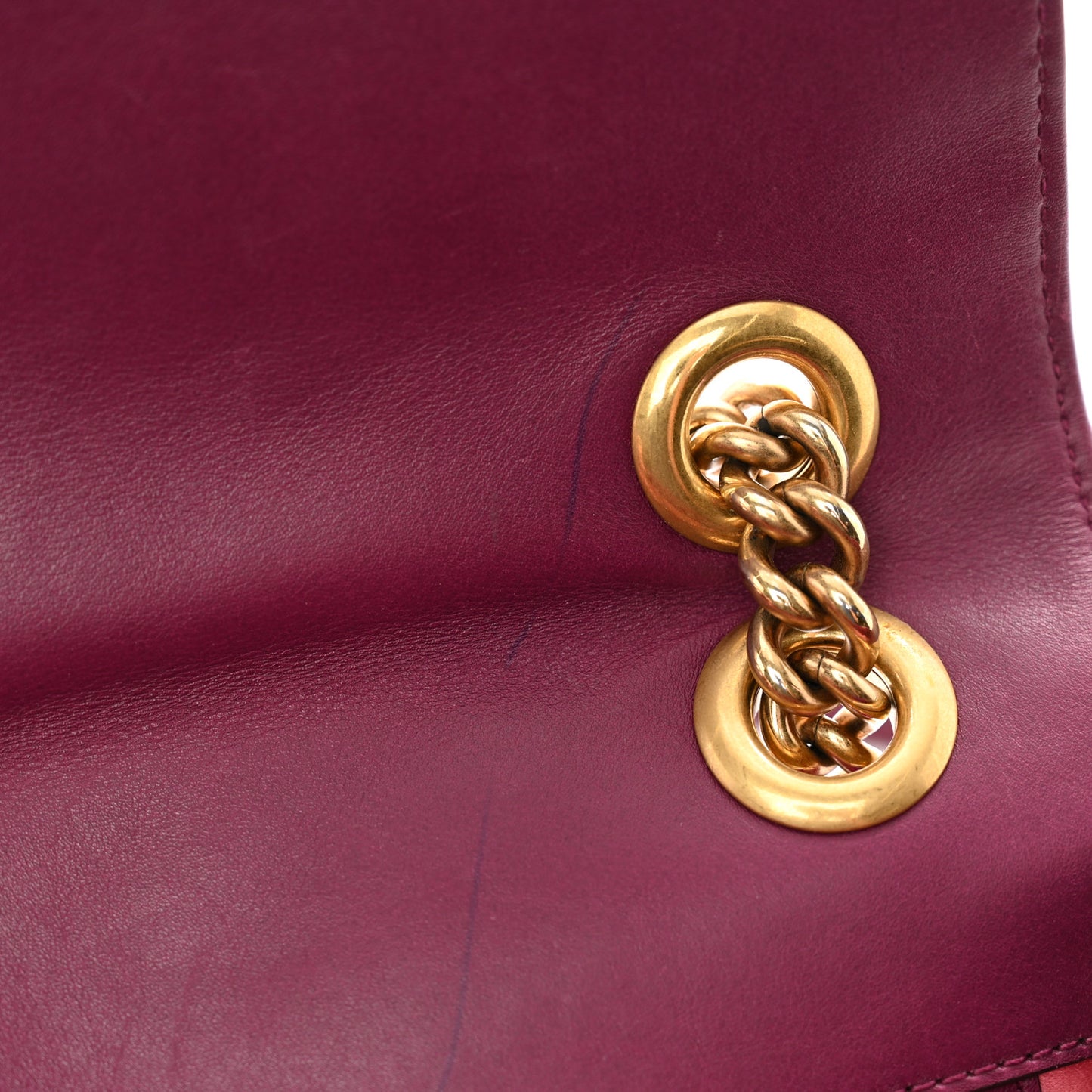 Velvet Matelasse Small GG Marmont Shoulder Bag Fuchsia Violet Cyclamen