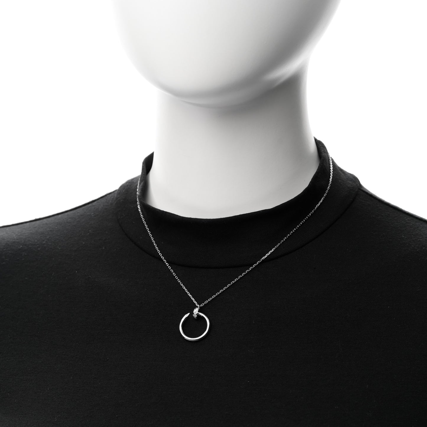 18K White Gold Diamond Juste Un Clou Pendant Necklace