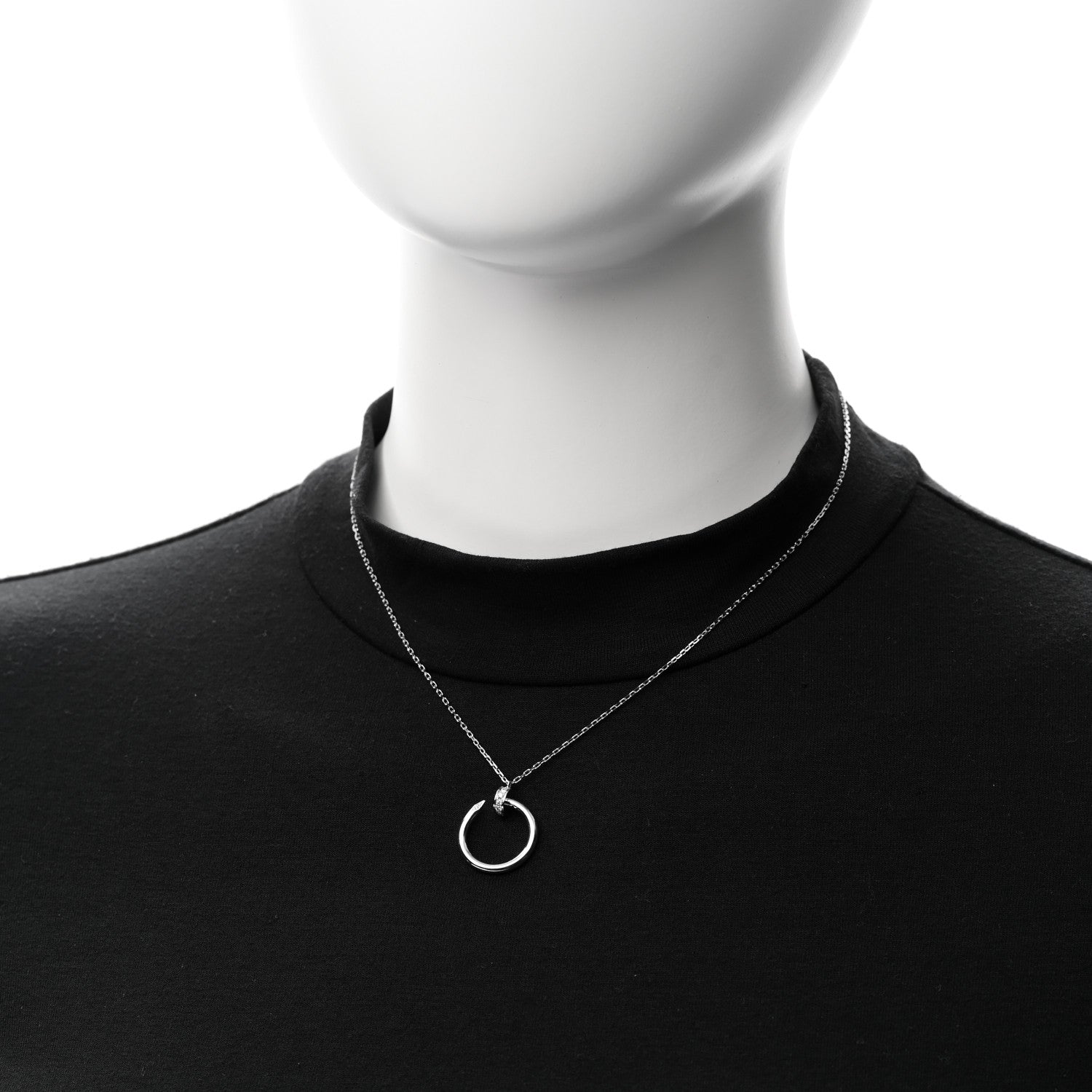 Cartier 18K White Gold Diamond Juste Un Clou Pendant Necklace 2 of 7