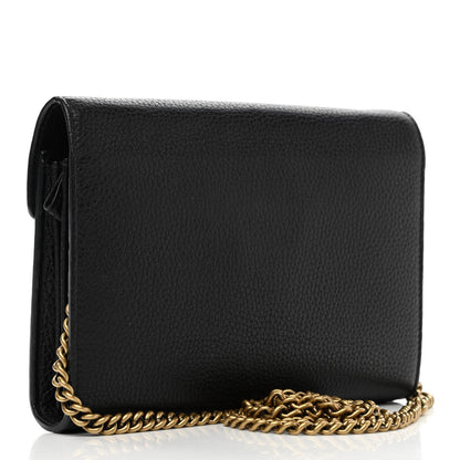 Gucci Calfskin GG Marmont Chain Wallet Black 3 of 10