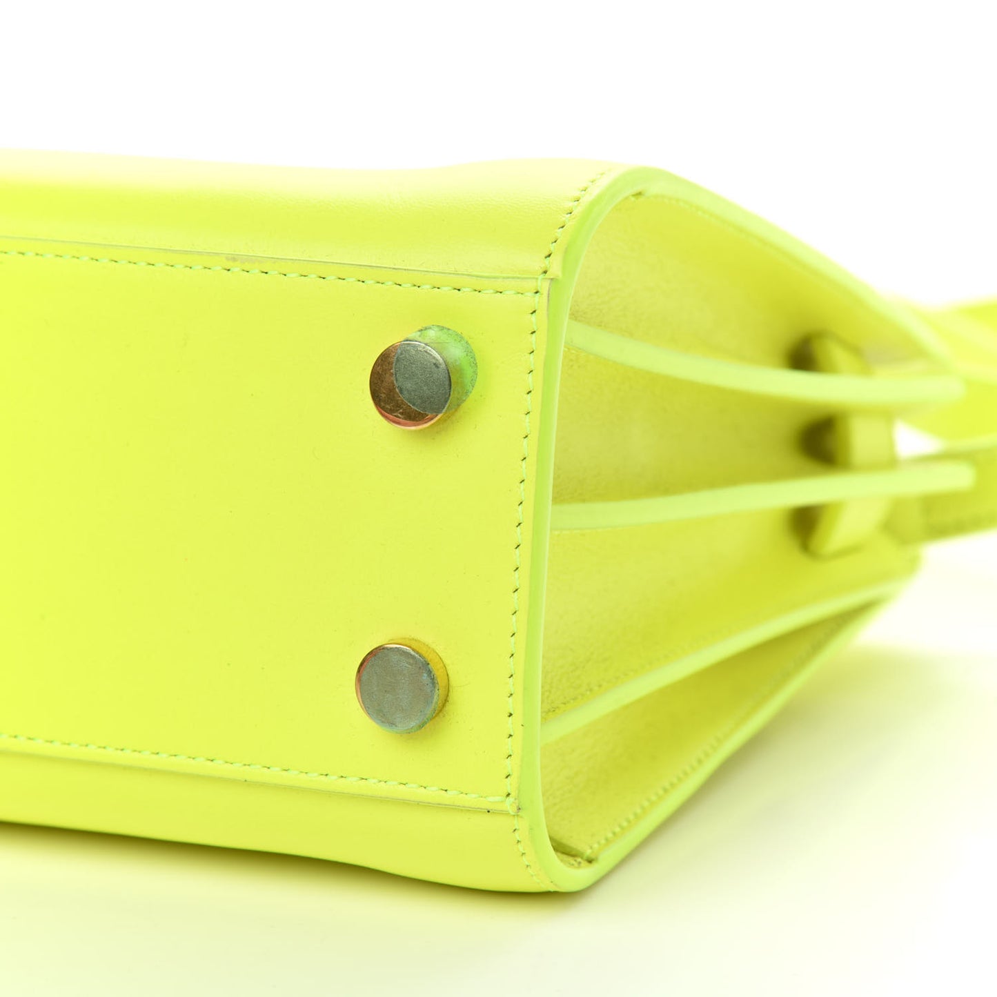 Calfskin Nano Sac De Jour Neon Yellow
