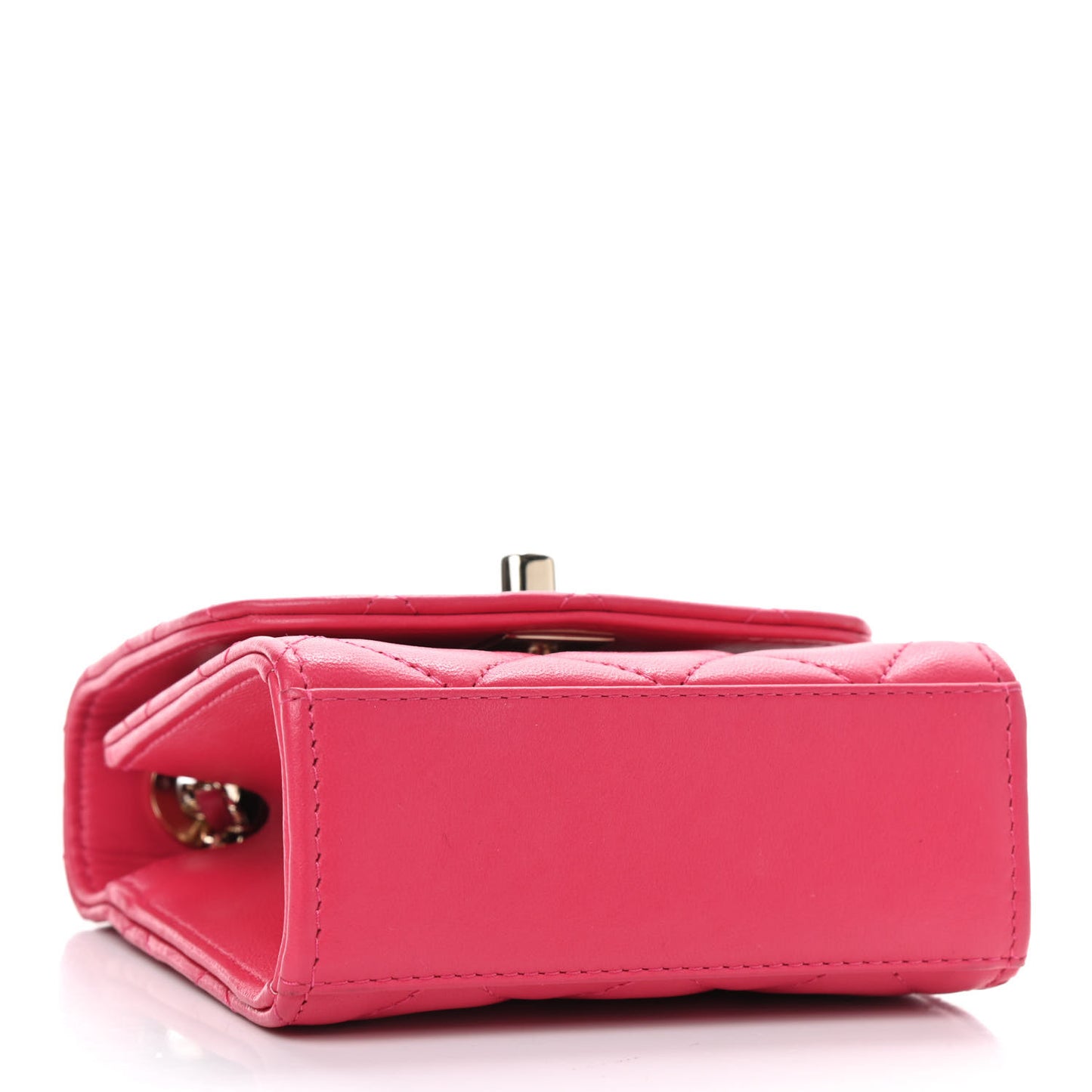 Lambskin Quilted Mini Trendy CC Clutch With Chain Pink