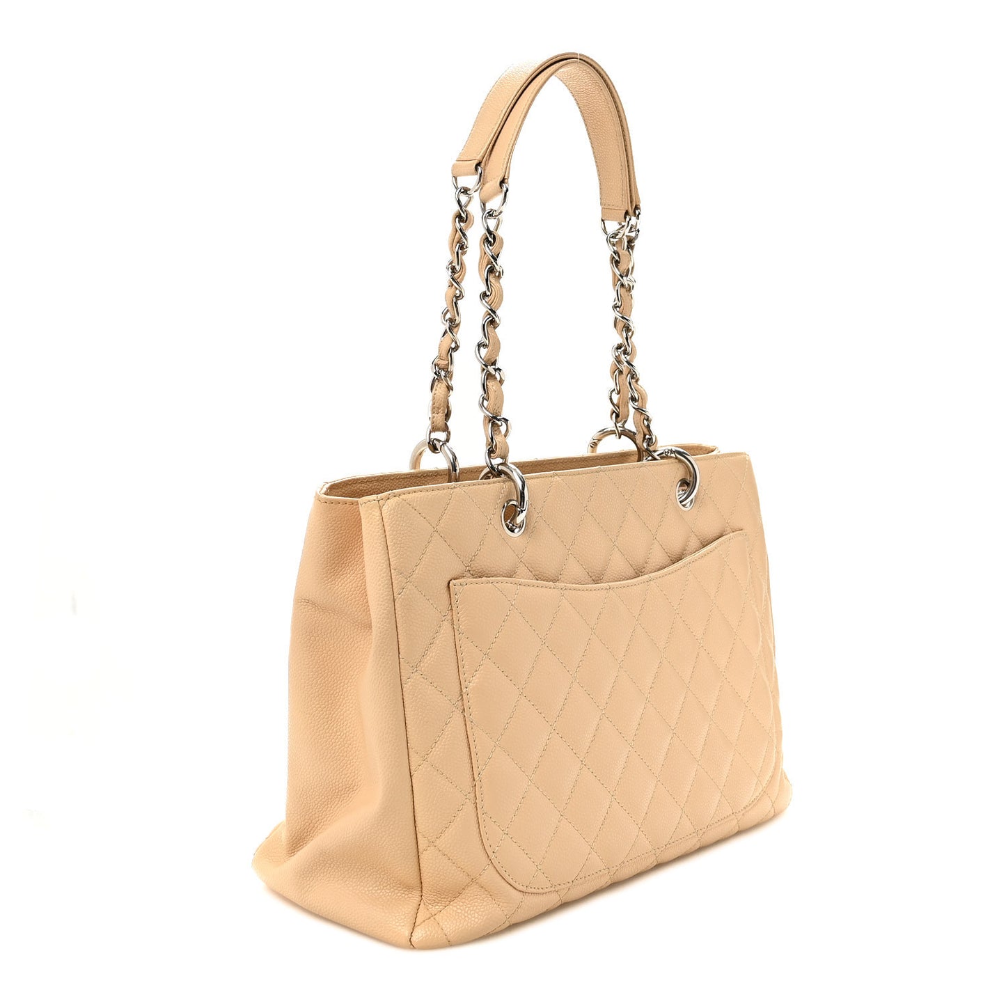 Caviar Quilted Grand Shopping Tote GST Beige