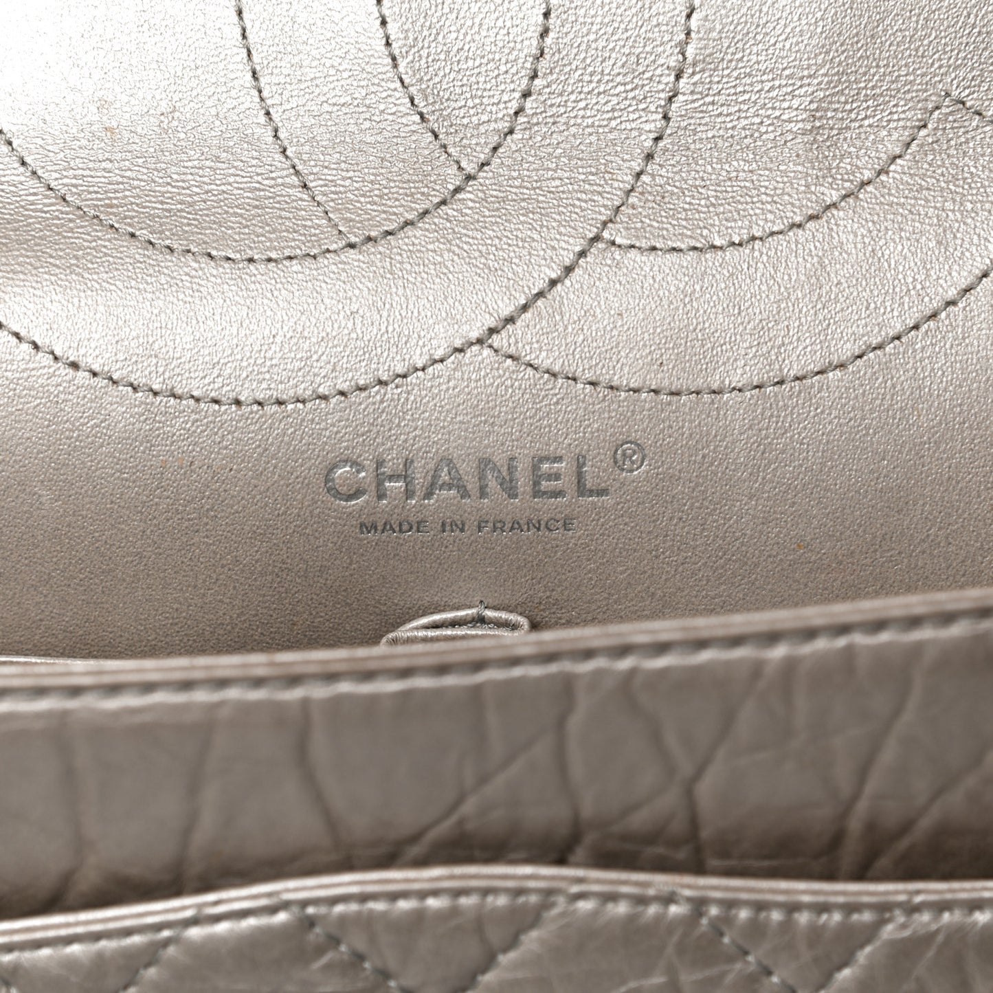 Metallic Aged Calfskin Quilted 2.55 Reissue 227 Flap Grey