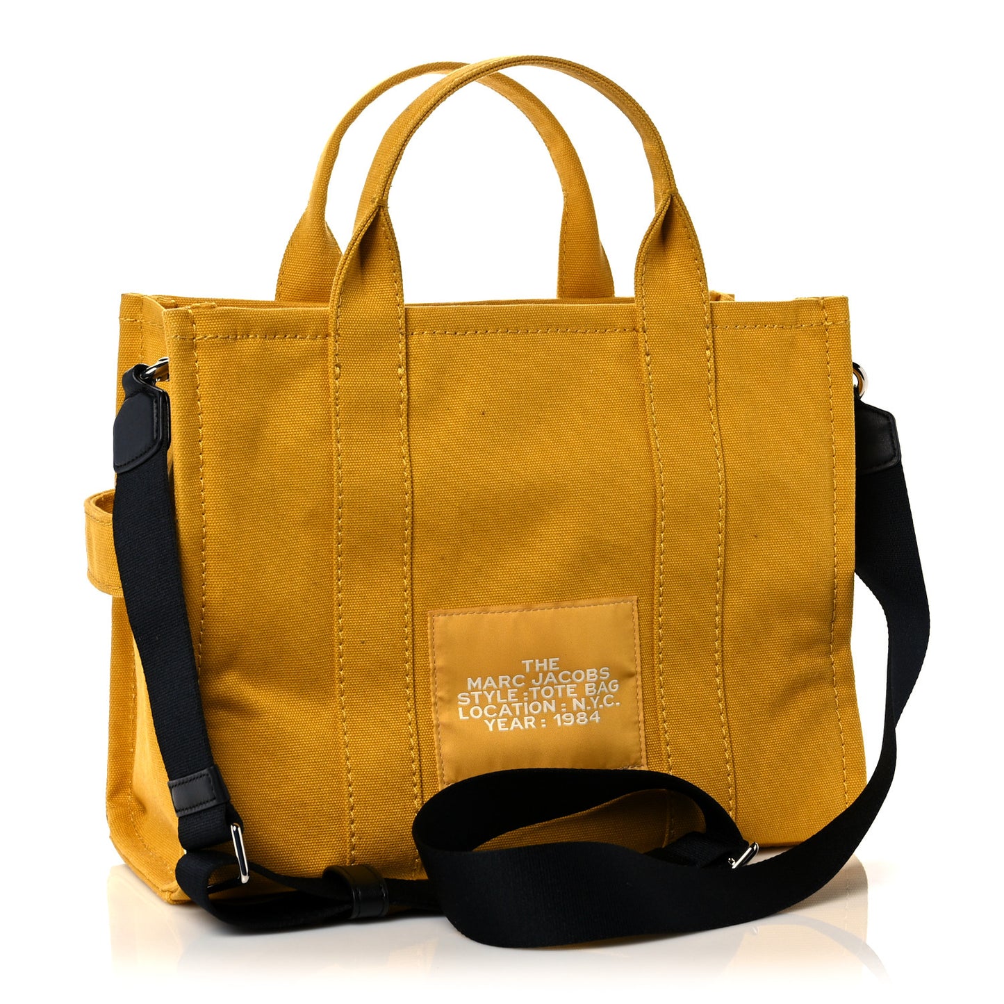 Cotton Canvas The Traveler Tote Bag Slate Yellow